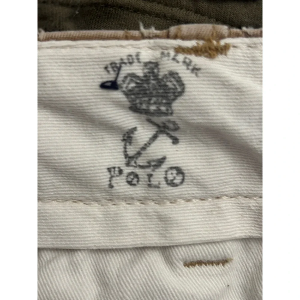 Polo Ralph Lauren Men Khaki Chino Trousers Button Fly Tan‎ Cotton Pants 36X32